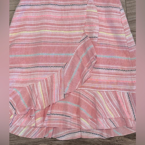 NWT! Parker Jay’s Sleeveless Fitted Ruffle Front Dress in Sunset Stripe Size 4 - Picture 8 of 12